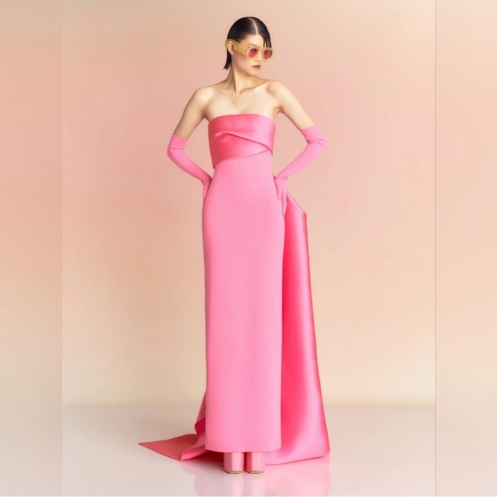Solace London Kelsey Strapless Pink Dress
